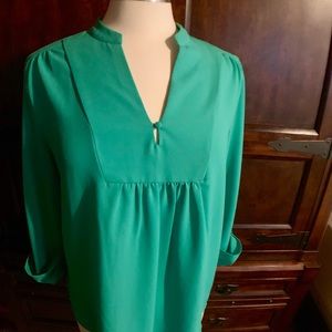 Teal ~ Turquoise pull over blouse